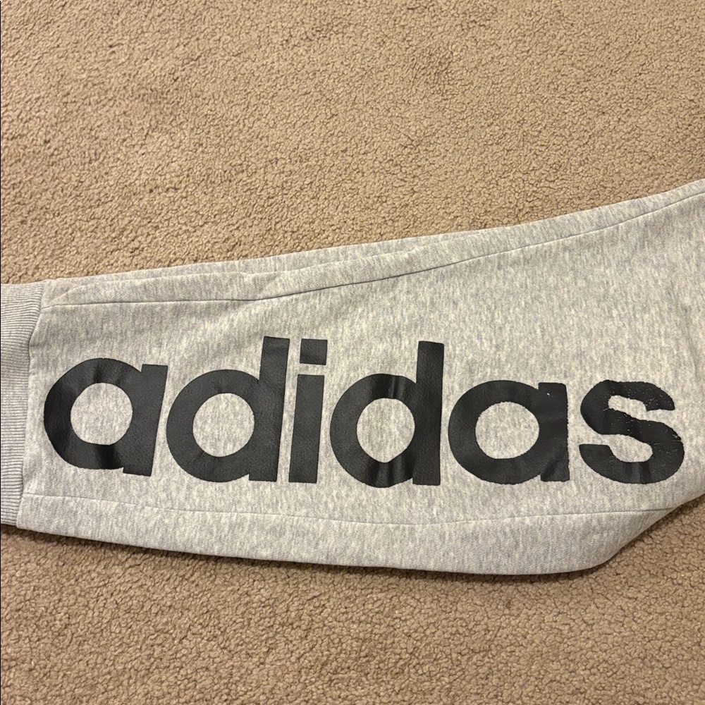 Adidas Kids Light Gray Joggers - Picture 3 of 6